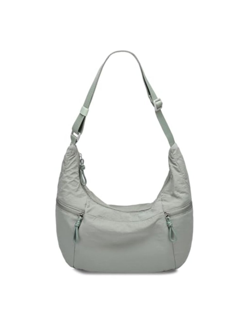 Water Resistant Nylon Slouchy Hobo Crossbody Bag with Multiple Pockets,